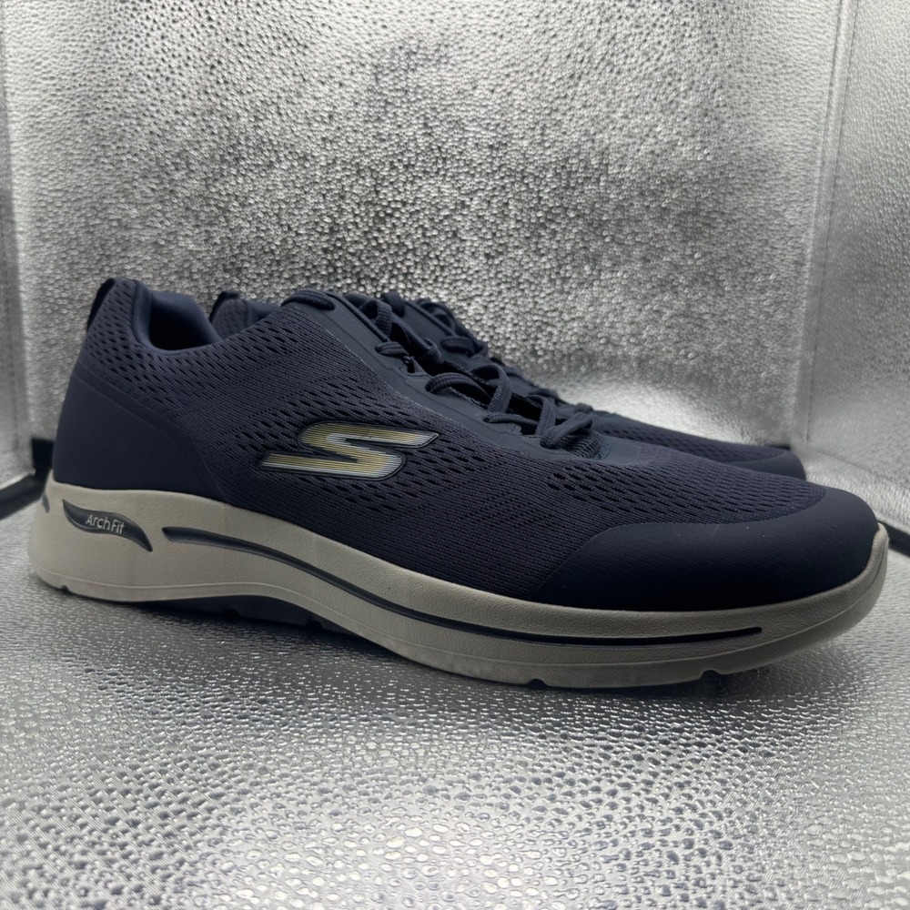 Size 15 Skechers Go Walk Arch Fit Sneaker Mens Navy Excellent Wide Fit 216116WW